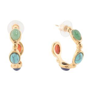 DANNIJO multi Dodo Multi Stone Hoop Earrings